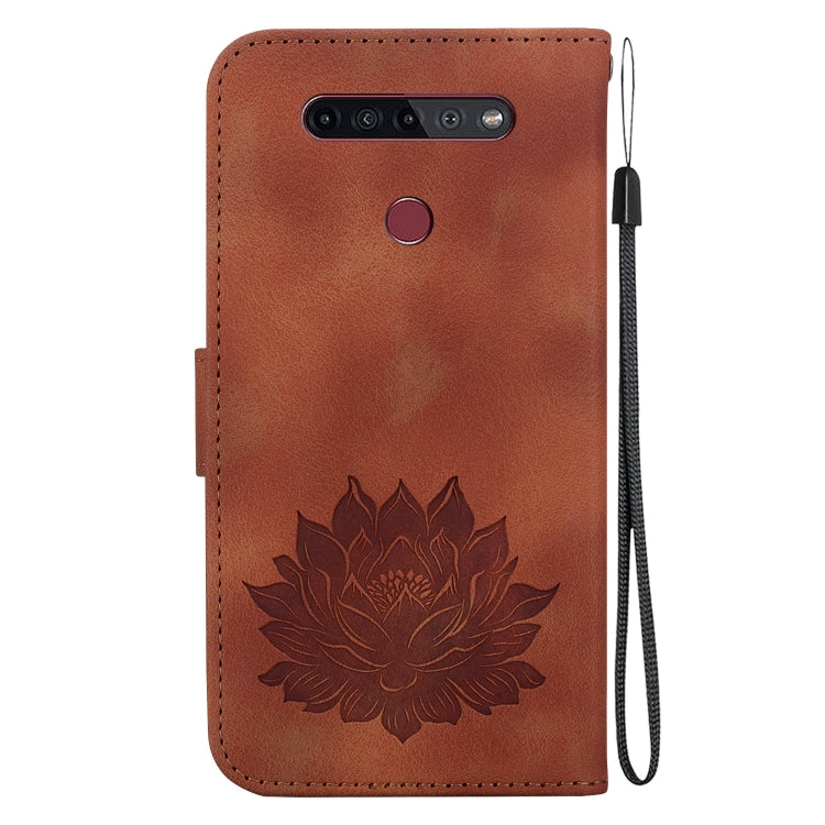 For LG K41S /  K51S Lotus Embossed Leather Phone Case