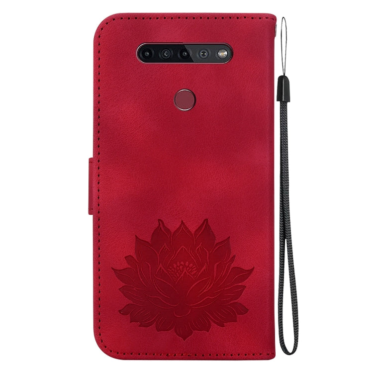 For LG K41S /  K51S Lotus Embossed Leather Phone Case