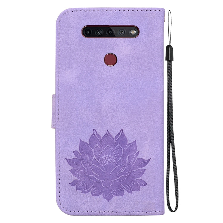 For LG K41S /  K51S Lotus Embossed Leather Phone Case