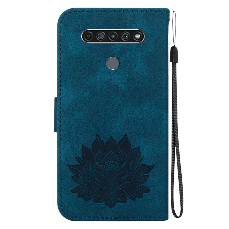 For LG K61 Lotus Embossed Leather Phone Case