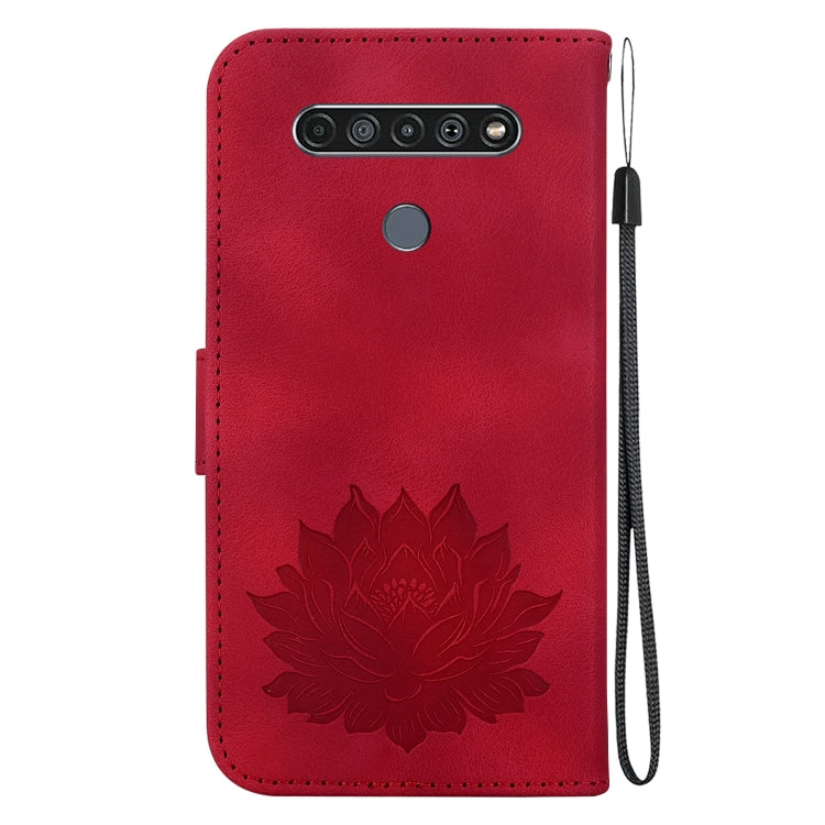 For LG K61 Lotus Embossed Leather Phone Case