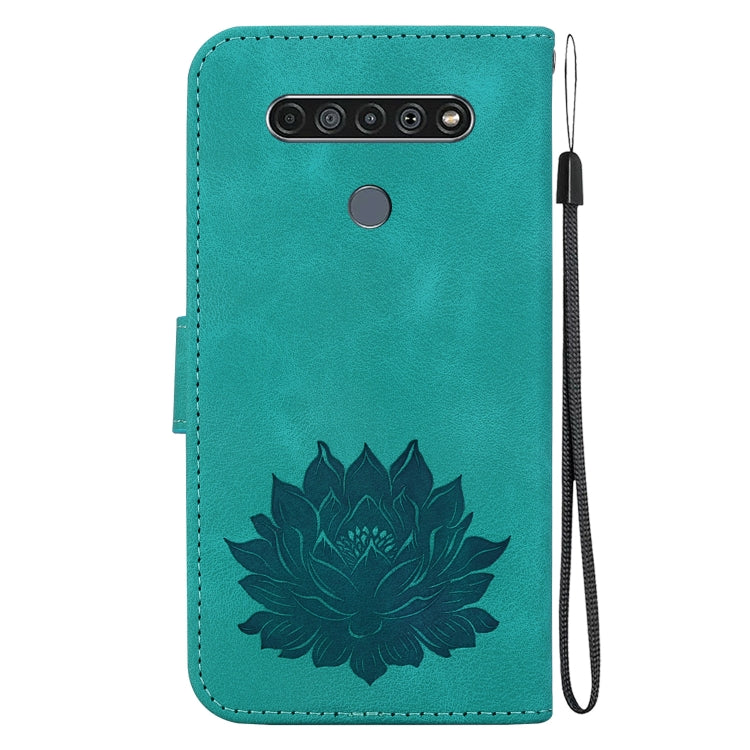 For LG K61 Lotus Embossed Leather Phone Case