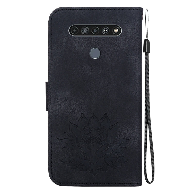 For LG K61 Lotus Embossed Leather Phone Case