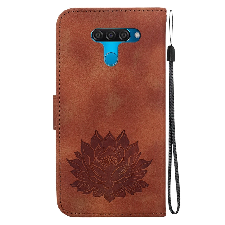 For LG K50 / Q60 Lotus Embossed Leather Phone Case