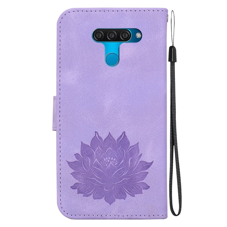 For LG K50 / Q60 Lotus Embossed Leather Phone Case