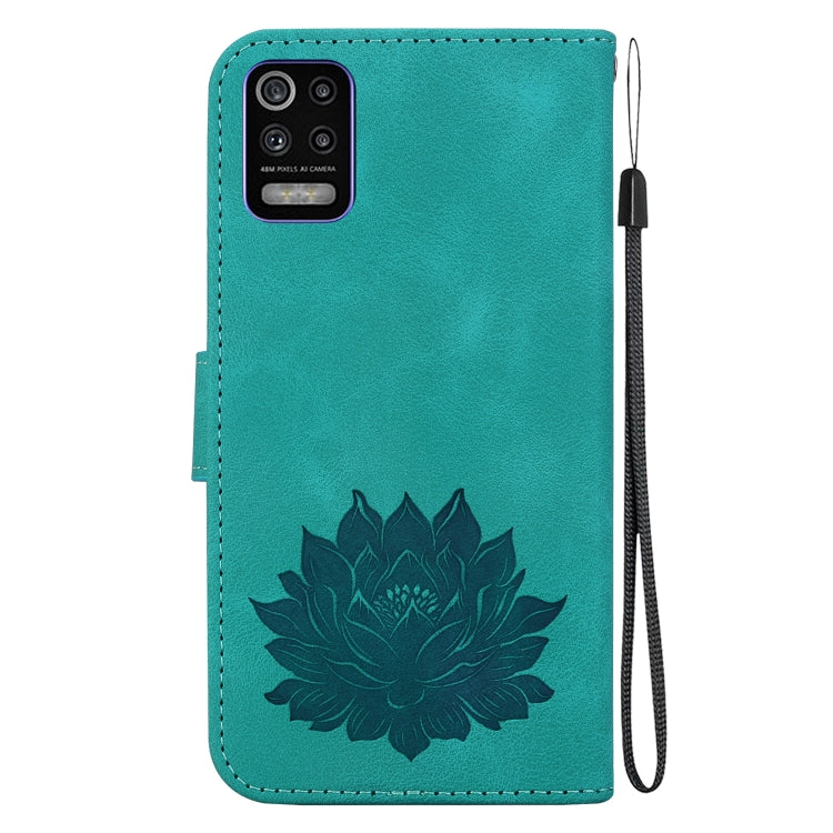 For LG K52 / K62 / Q52 Lotus Embossed Leather Phone Case