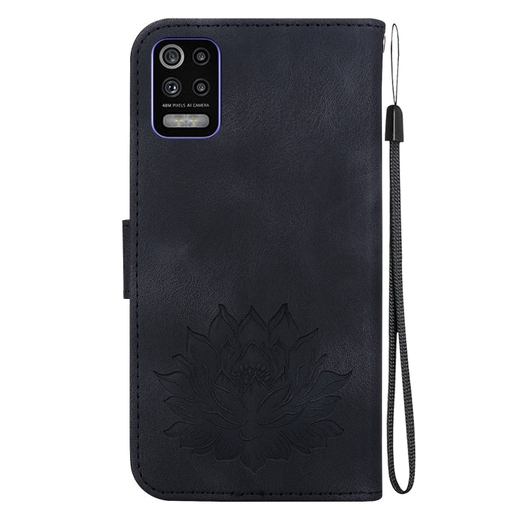 For LG K52 / K62 / Q52 Lotus Embossed Leather Phone Case