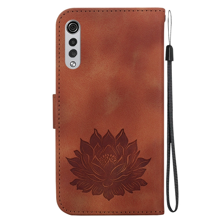 For LG Velvet / Velvet 5G / G9 Lotus Embossed Leather Phone Case