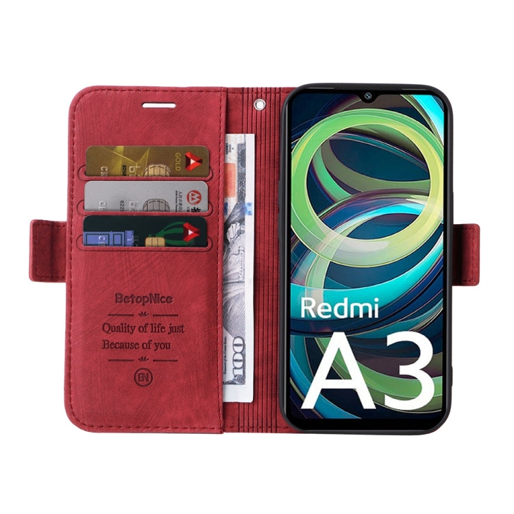 For Xiaomi Poco C61 4G / Redmi A3 4G Global BETOPNICE Dual-side Buckle Leather Phone Case