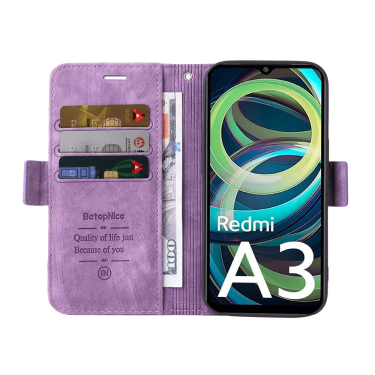 For Xiaomi Poco C61 4G / Redmi A3 4G Global BETOPNICE Dual-side Buckle Leather Phone Case