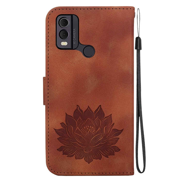 For Nokia C22 Lotus Embossed Leather Phone Case