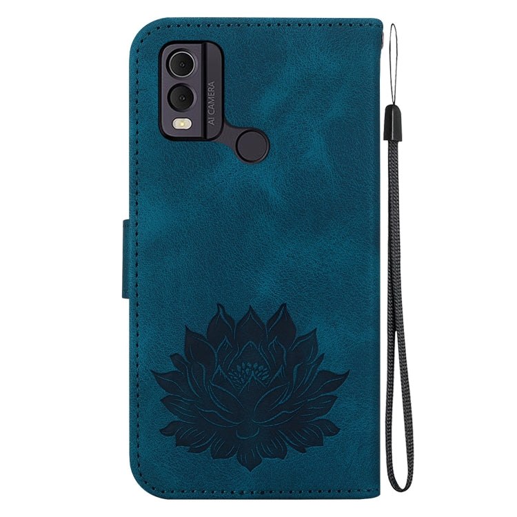 For Nokia C22 Lotus Embossed Leather Phone Case