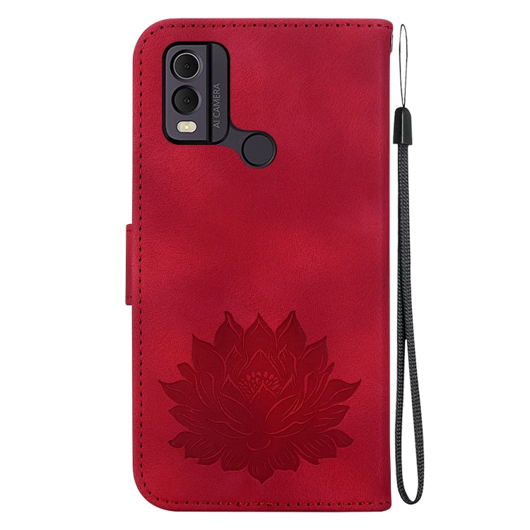 For Nokia C22 Lotus Embossed Leather Phone Case