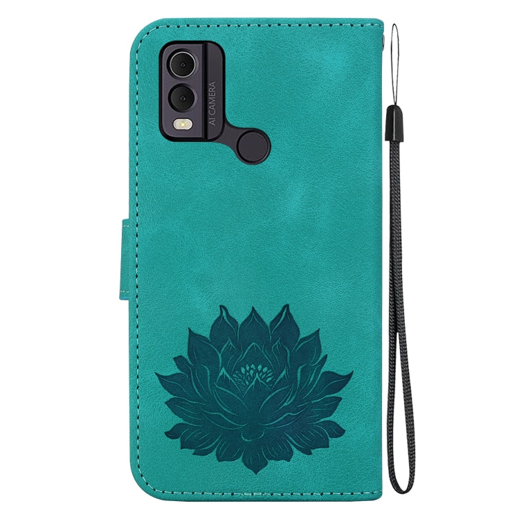 For Nokia C22 Lotus Embossed Leather Phone Case
