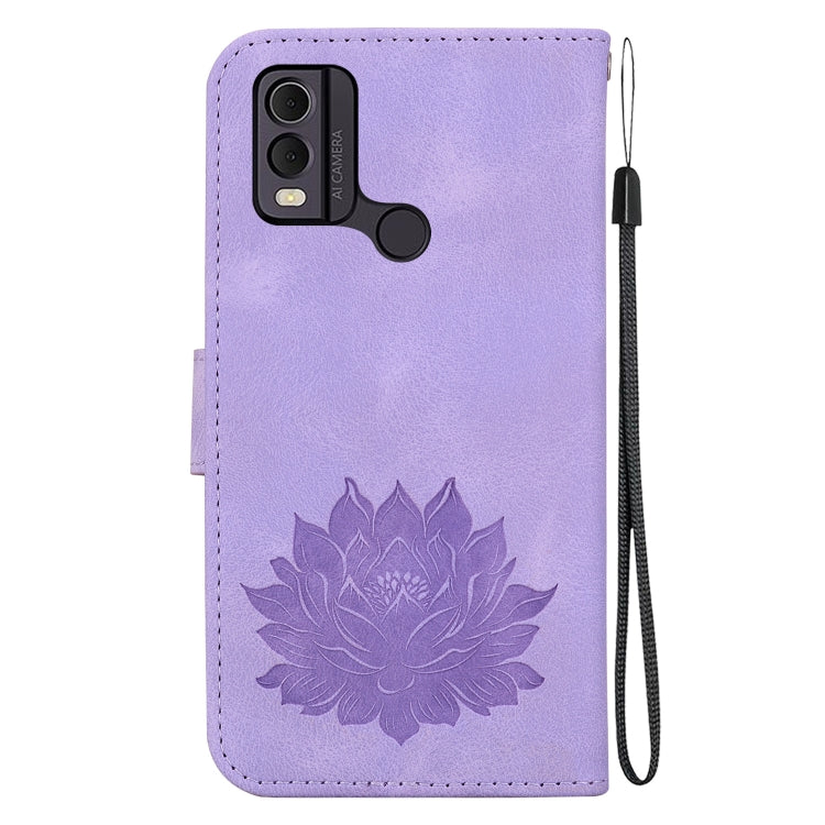 For Nokia C22 Lotus Embossed Leather Phone Case