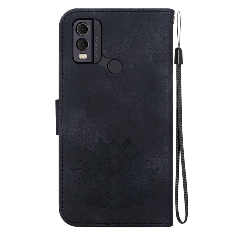 For Nokia C22 Lotus Embossed Leather Phone Case