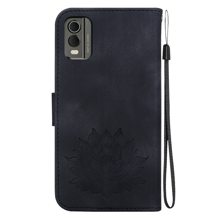 For Nokia C32 Lotus Embossed Leather Phone Case