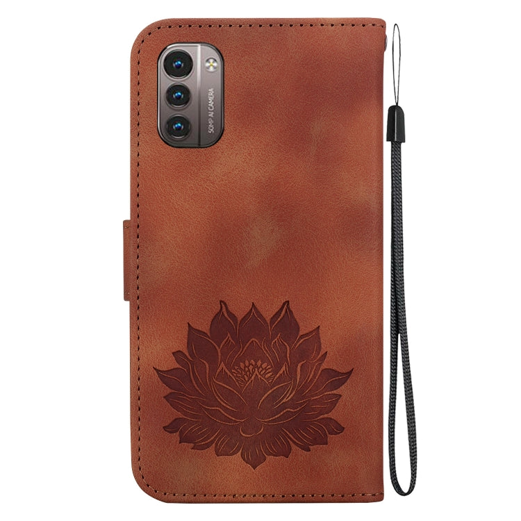 For Nokia G21 / G11 Lotus Embossed Leather Phone Case