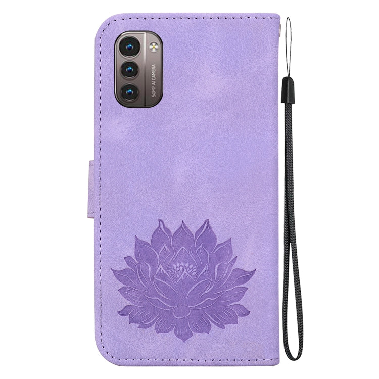 For Nokia G21 / G11 Lotus Embossed Leather Phone Case