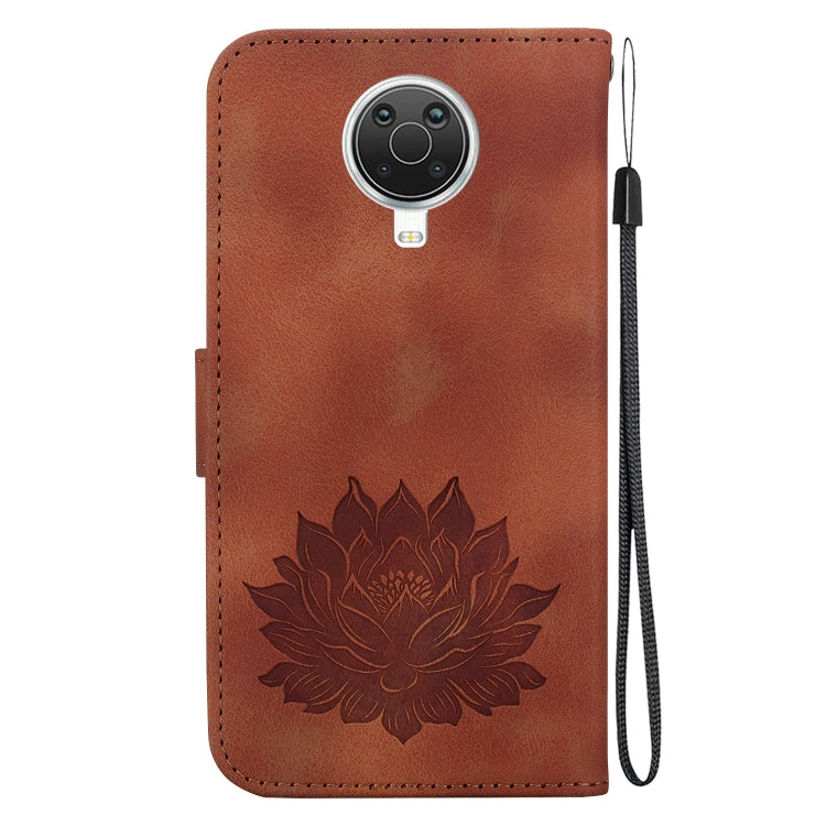 For Nokia G10 / G20 Lotus Embossed Leather Phone Case