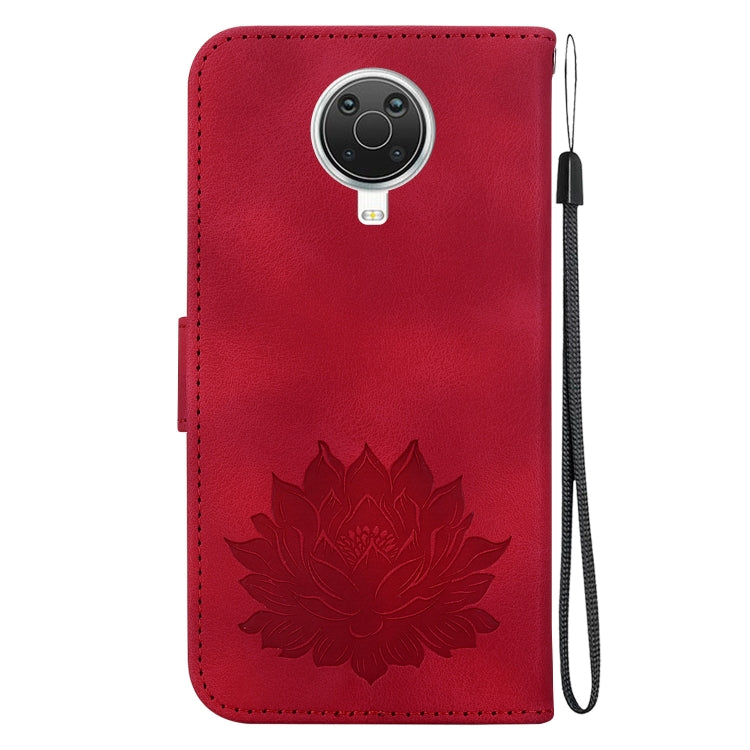For Nokia G10 / G20 Lotus Embossed Leather Phone Case