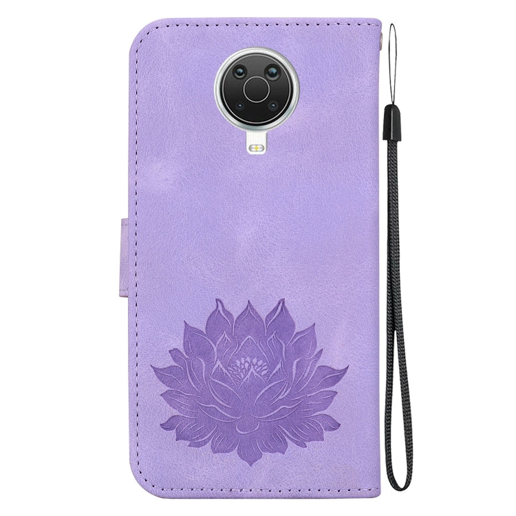 For Nokia G10 / G20 Lotus Embossed Leather Phone Case