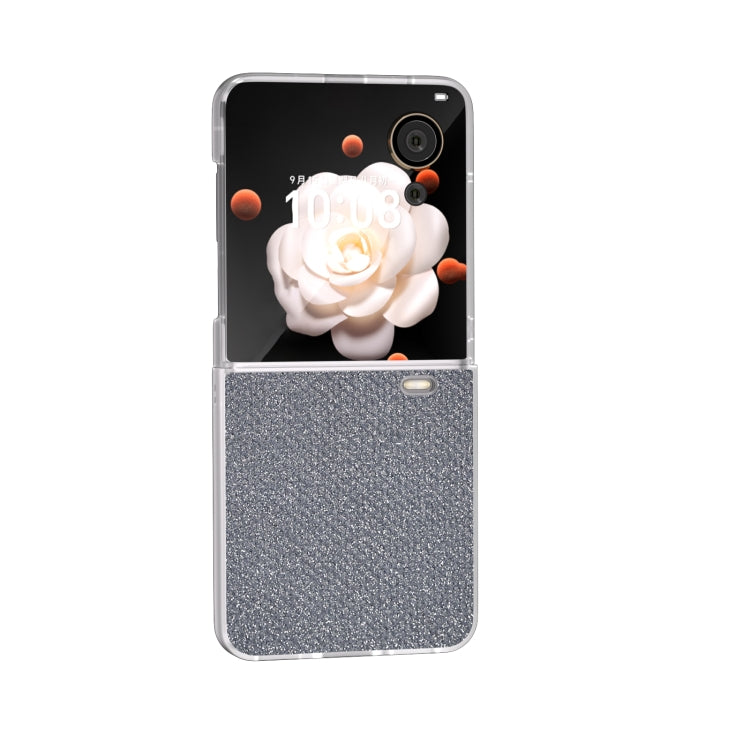 For Honor Magic V Flip Frosted Transparent Edge Diamond Phone Case