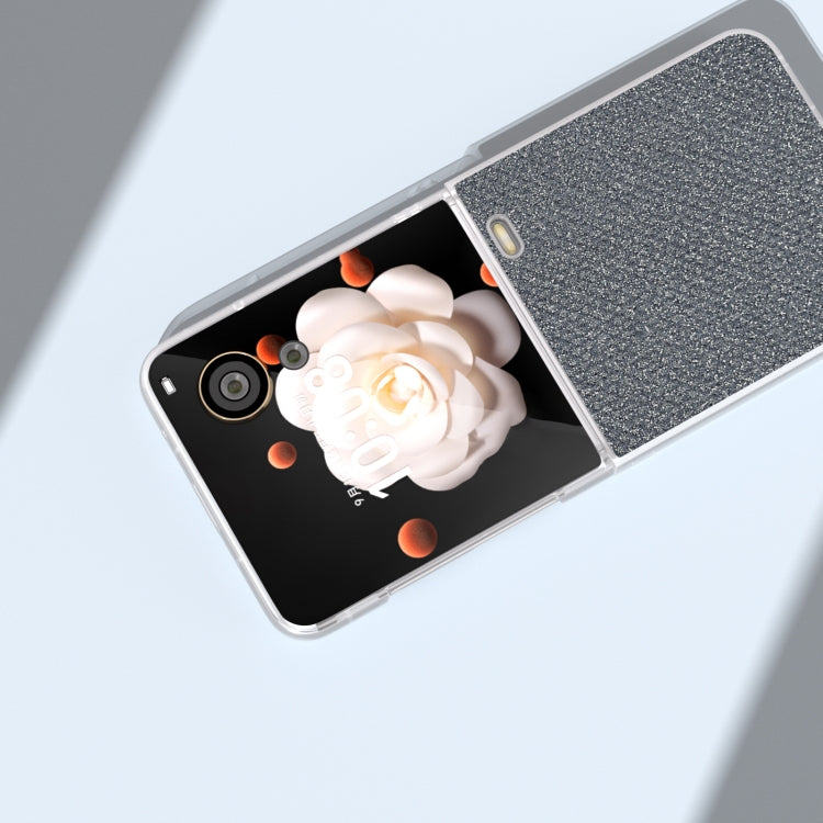 For Honor Magic V Flip Frosted Transparent Edge Diamond Phone Case