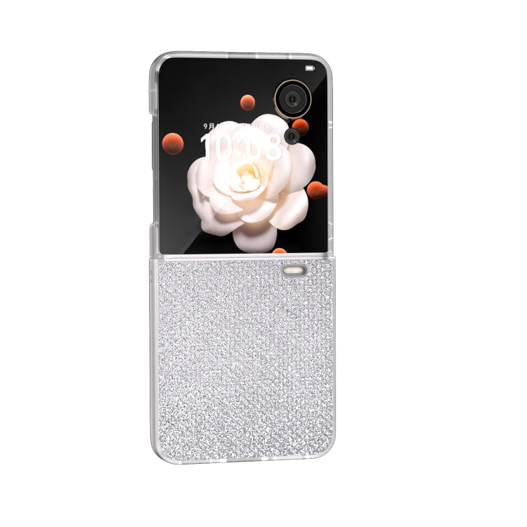 For Honor Magic V Flip Frosted Transparent Edge Diamond Phone Case
