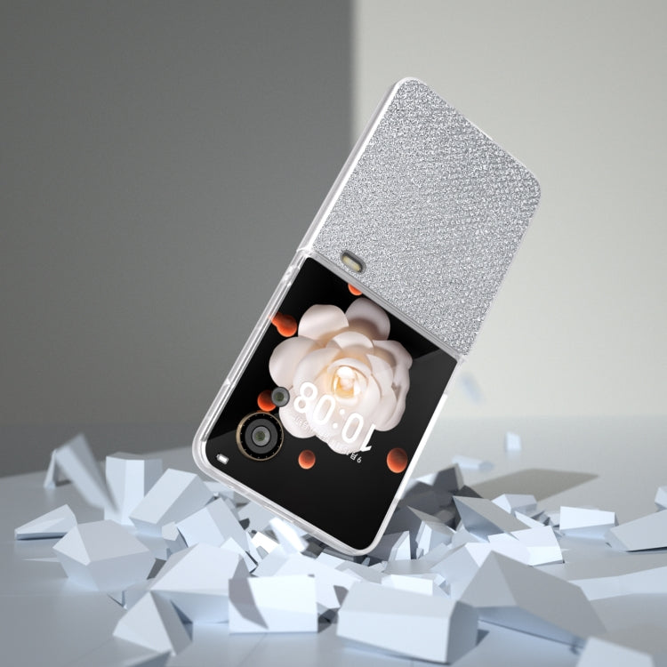 For Honor Magic V Flip Frosted Transparent Edge Diamond Phone Case