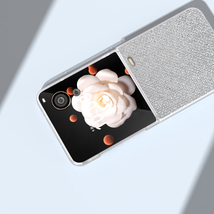For Honor Magic V Flip Frosted Transparent Edge Diamond Phone Case