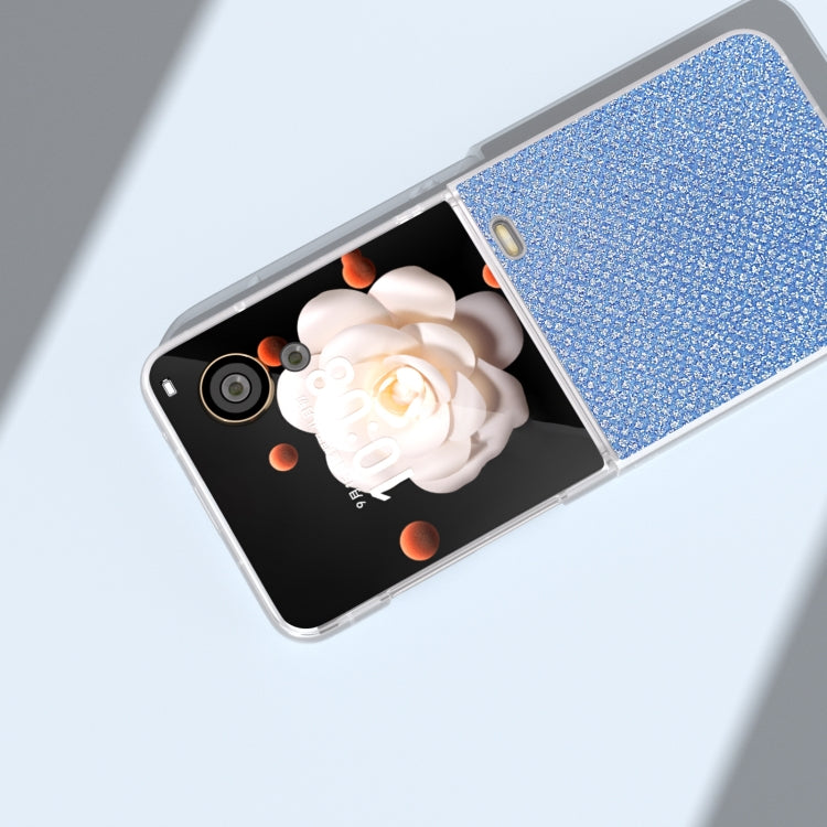 For Honor Magic V Flip Frosted Transparent Edge Diamond Phone Case
