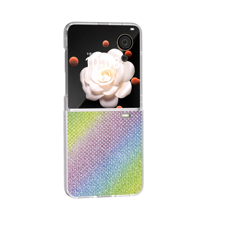 For Honor Magic V Flip Frosted Transparent Edge Diamond Phone Case