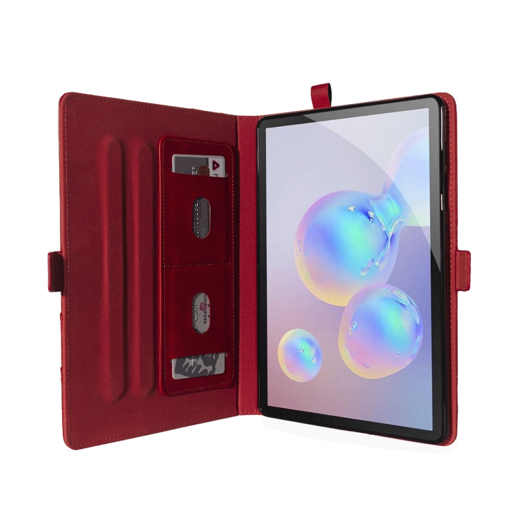 For Samsung Galaxy Tab A7 SM-T505 (2020) Horizontal Flip Double Holder Leather Case with Holder & Card Slots & Photo Frame