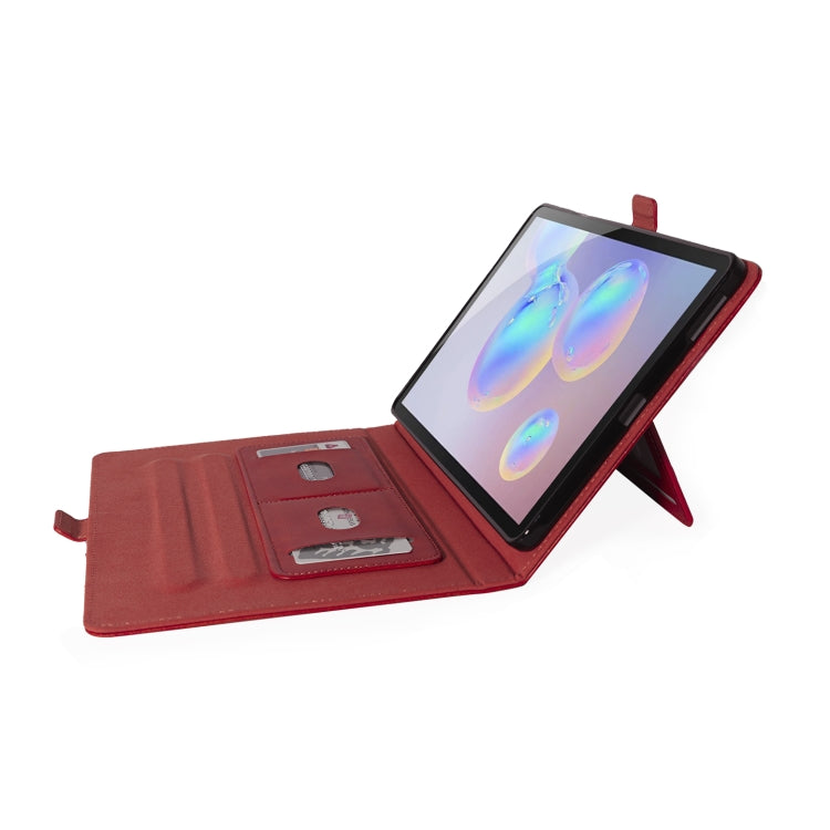 For Samsung Galaxy Tab A7 SM-T505 (2020) Horizontal Flip Double Holder Leather Case with Holder & Card Slots & Photo Frame