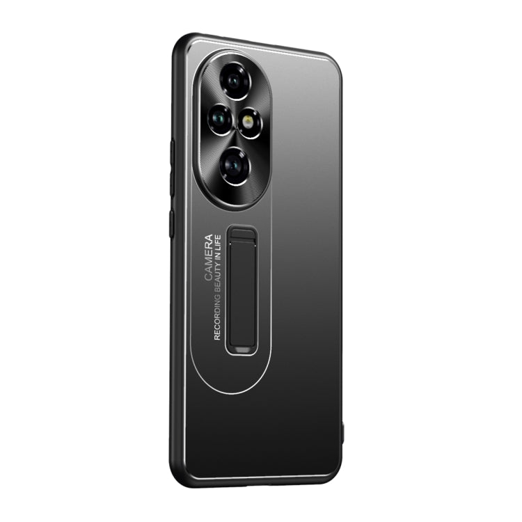 For Honor 200 Pro Frosted Metal Hybrid TPU Holder Phone Case
