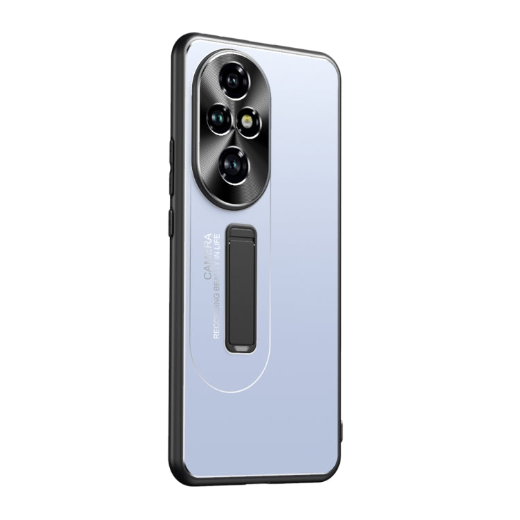 For Honor 200 Pro Frosted Metal Hybrid TPU Holder Phone Case