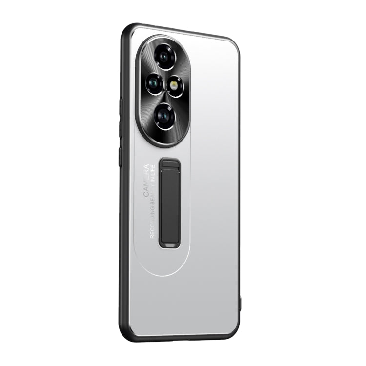 For Honor 200 Pro Frosted Metal Hybrid TPU Holder Phone Case