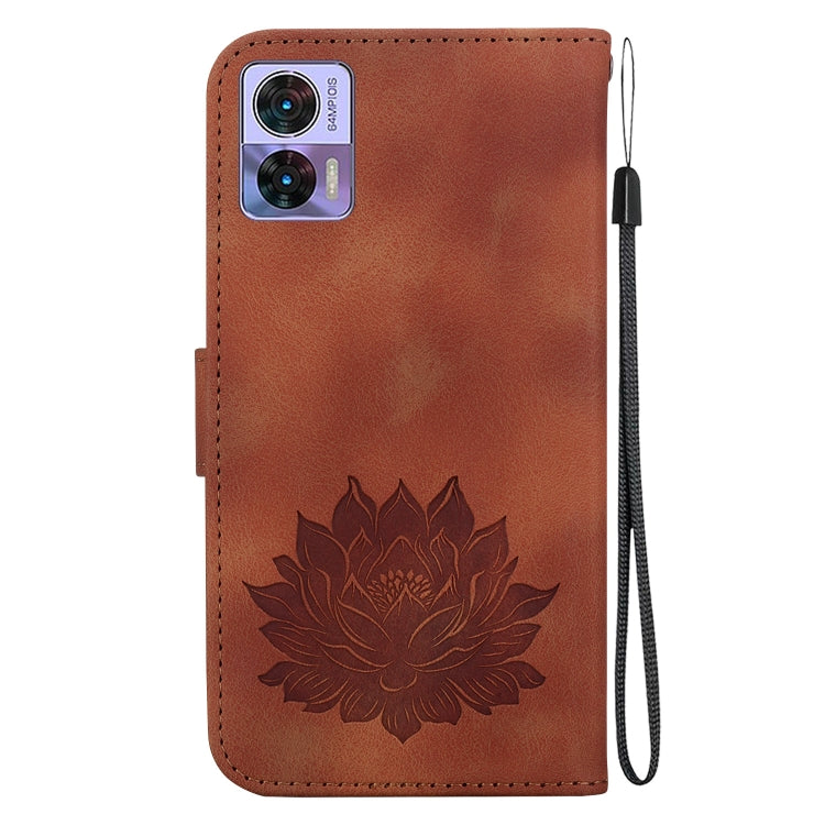 For Motorola Edge 30 Neo /  Edge 30 Lite Lotus Embossed Leather Phone Case