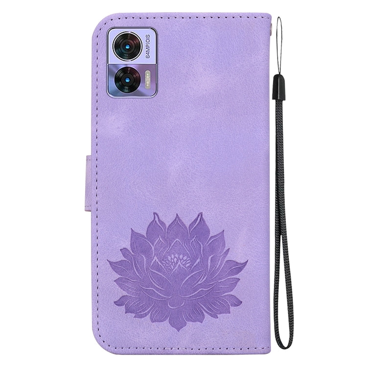 For Motorola Edge 30 Neo /  Edge 30 Lite Lotus Embossed Leather Phone Case