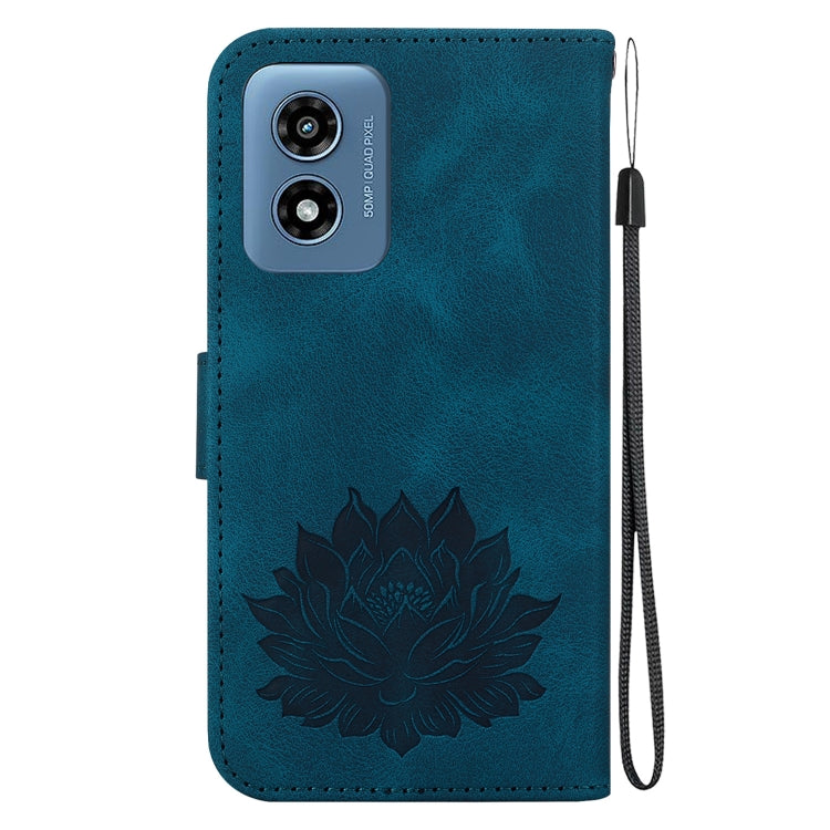 For Motorola Moto G Play 4G 2024 Lotus Embossed Leather Phone Case
