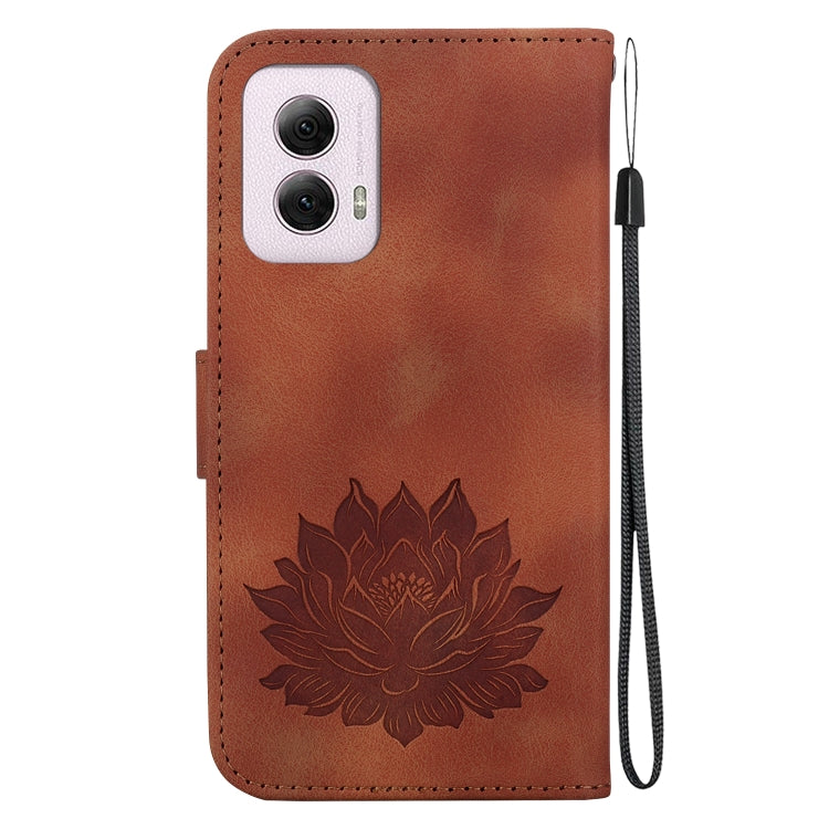 For Motorola Moto G Power 5G 2024 Lotus Embossed Leather Phone Case