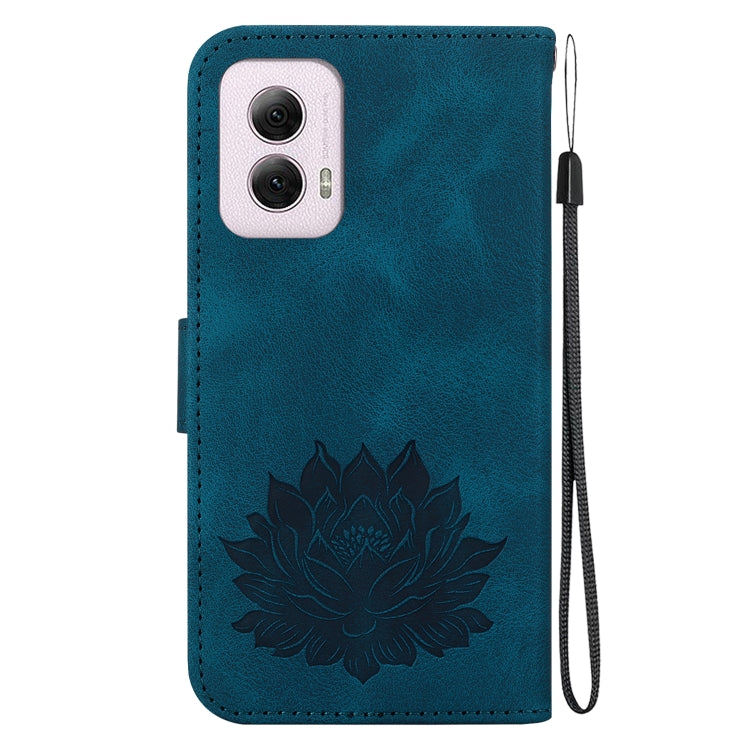 For Motorola Moto G Power 5G 2024 Lotus Embossed Leather Phone Case