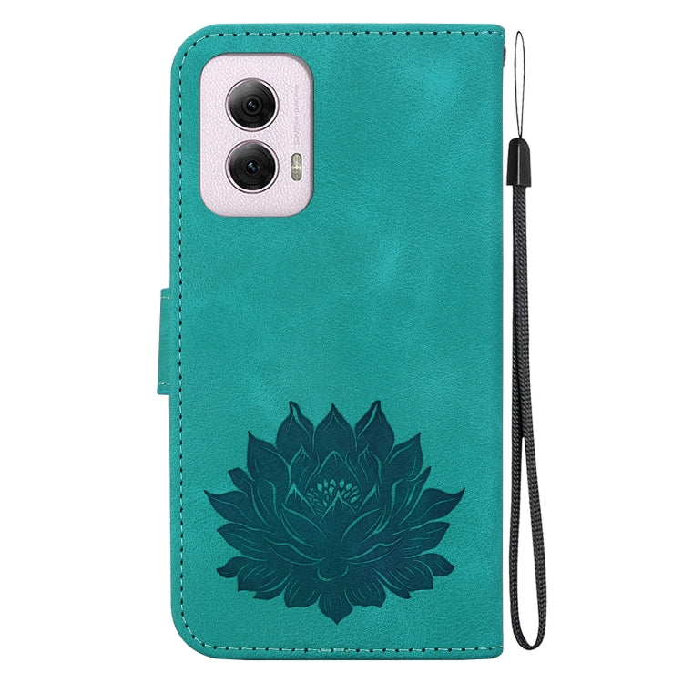 For Motorola Moto G Power 5G 2024 Lotus Embossed Leather Phone Case