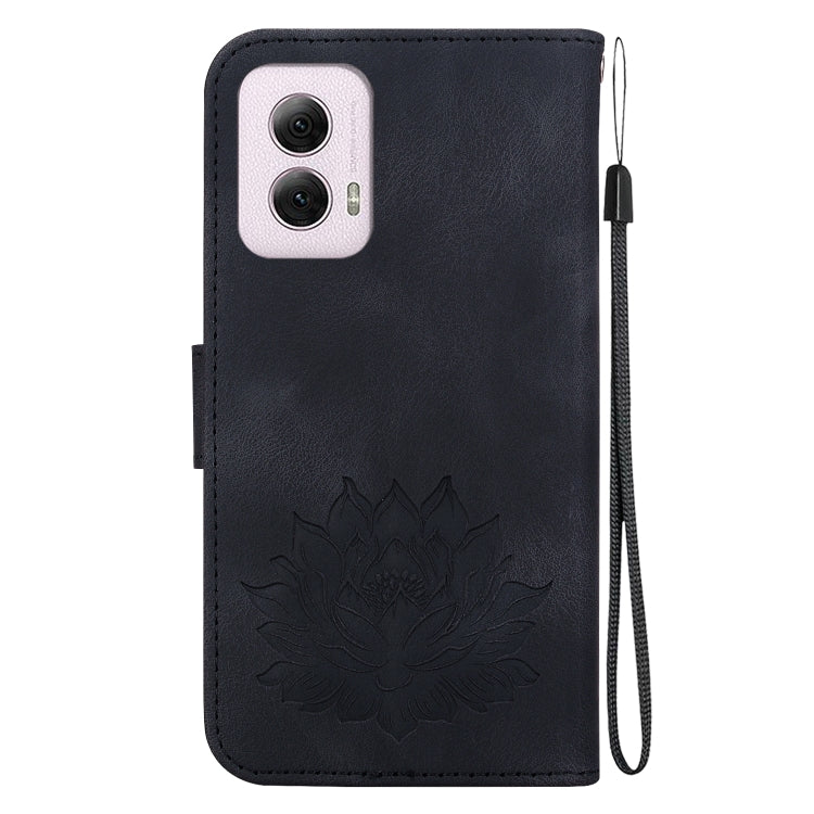 For Motorola Moto G Power 5G 2024 Lotus Embossed Leather Phone Case