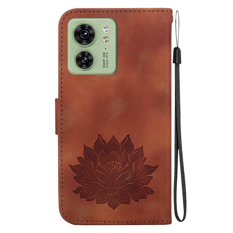 For Motorola Edge 40 Lotus Embossed Leather Phone Case