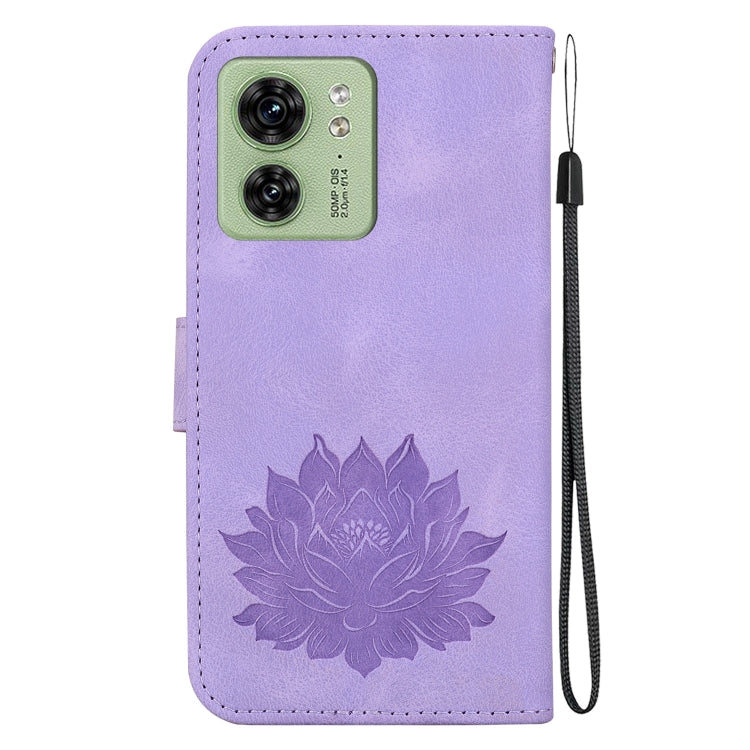 For Motorola Edge 40 Lotus Embossed Leather Phone Case