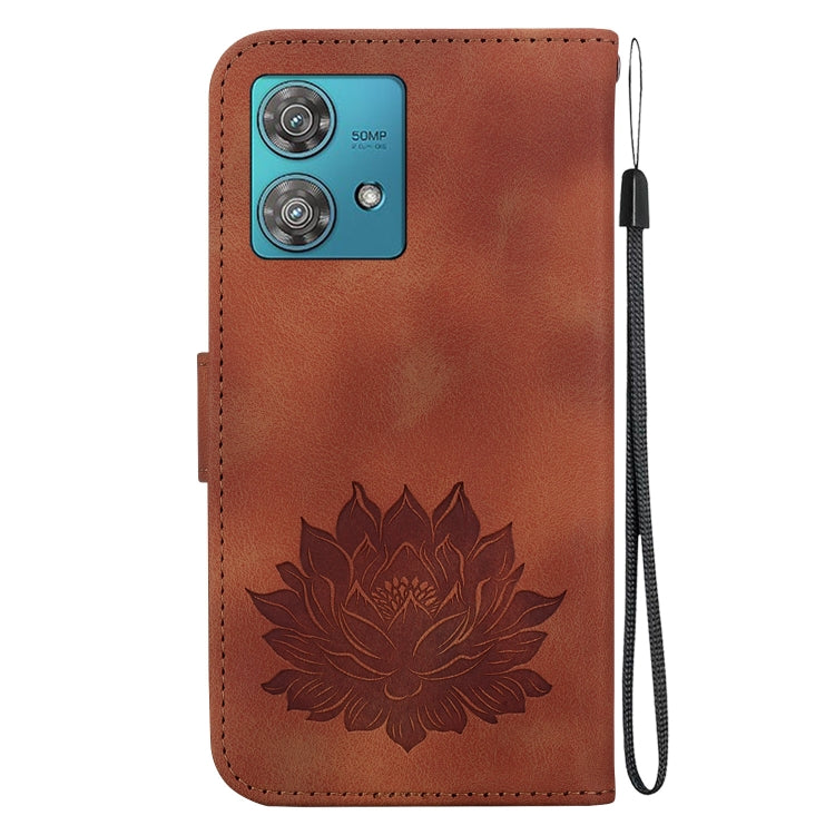 For Motorola Edge 40 Neo Lotus Embossed Leather Phone Case