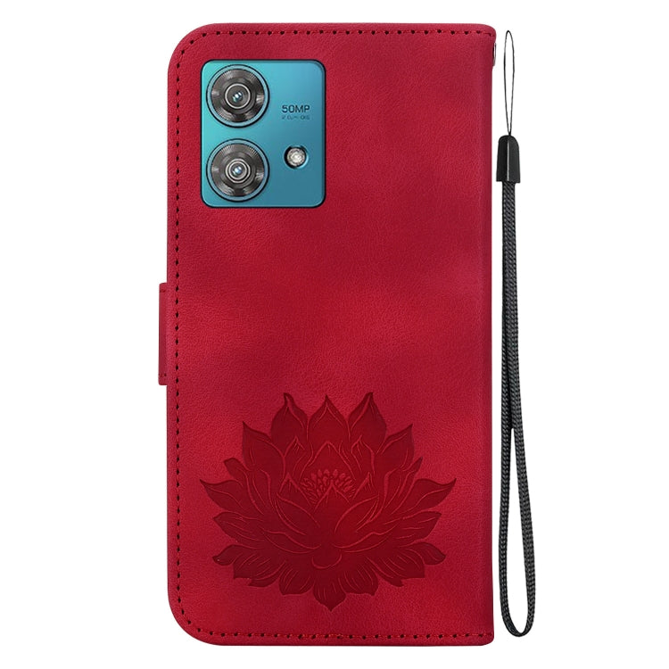 For Motorola Edge 40 Neo Lotus Embossed Leather Phone Case