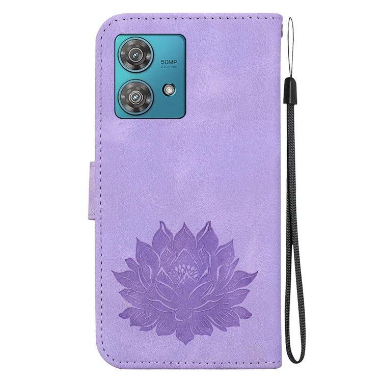 For Motorola Edge 40 Neo Lotus Embossed Leather Phone Case